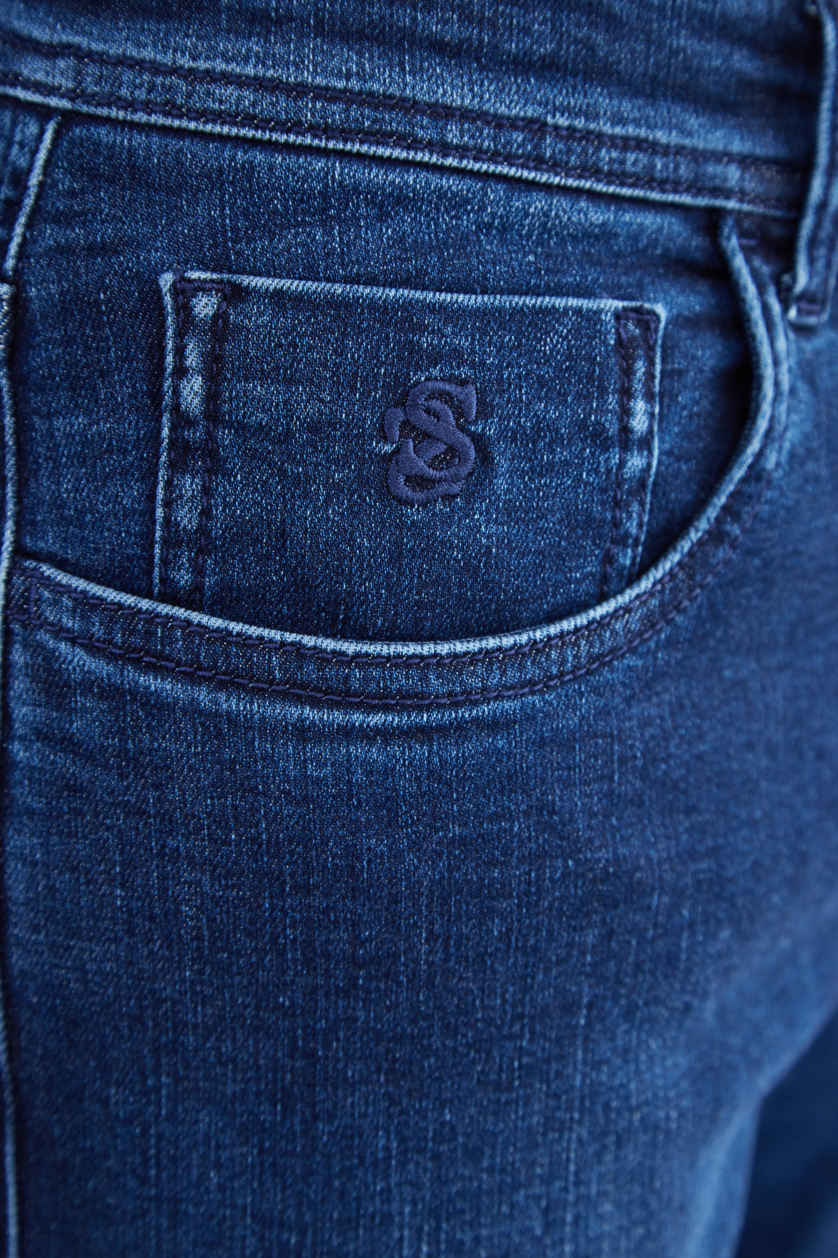 Окрашенные в готовом виде джинсы ручной работы SCISSOR SCRIPTOR, цвет синий, размер 52;56 - фото 6